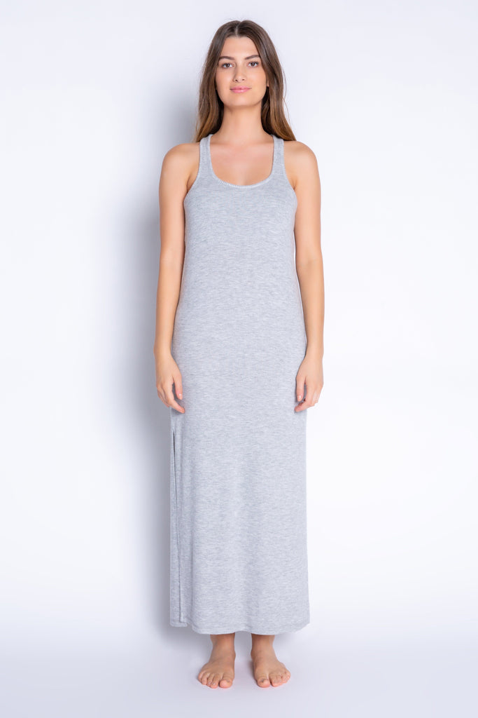 PJ Salvage Textured Basics Solid Dress- Heather Grey - Styleartist