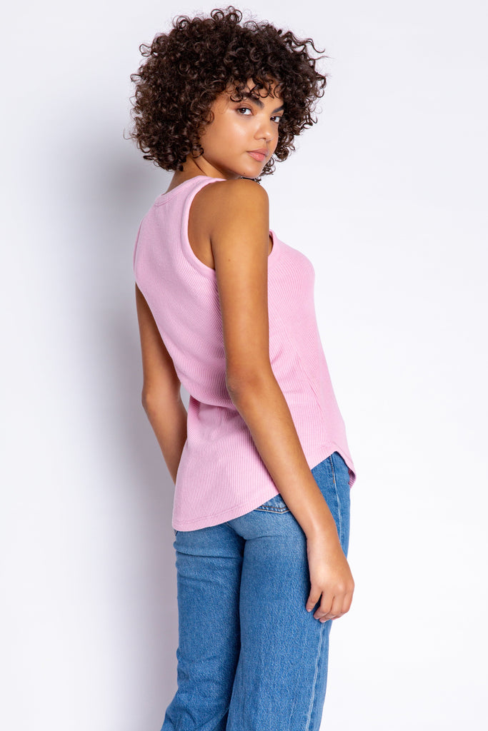 PJ Salvage Textured Essentials Solid Tank - Lilac Rose - Styleartist