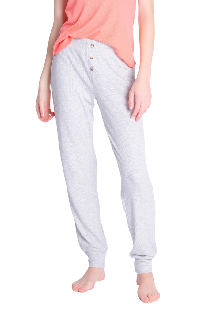 PJ Salvage Textured Lounge Solid Jammie Pant- Heather Grey - Styleartist