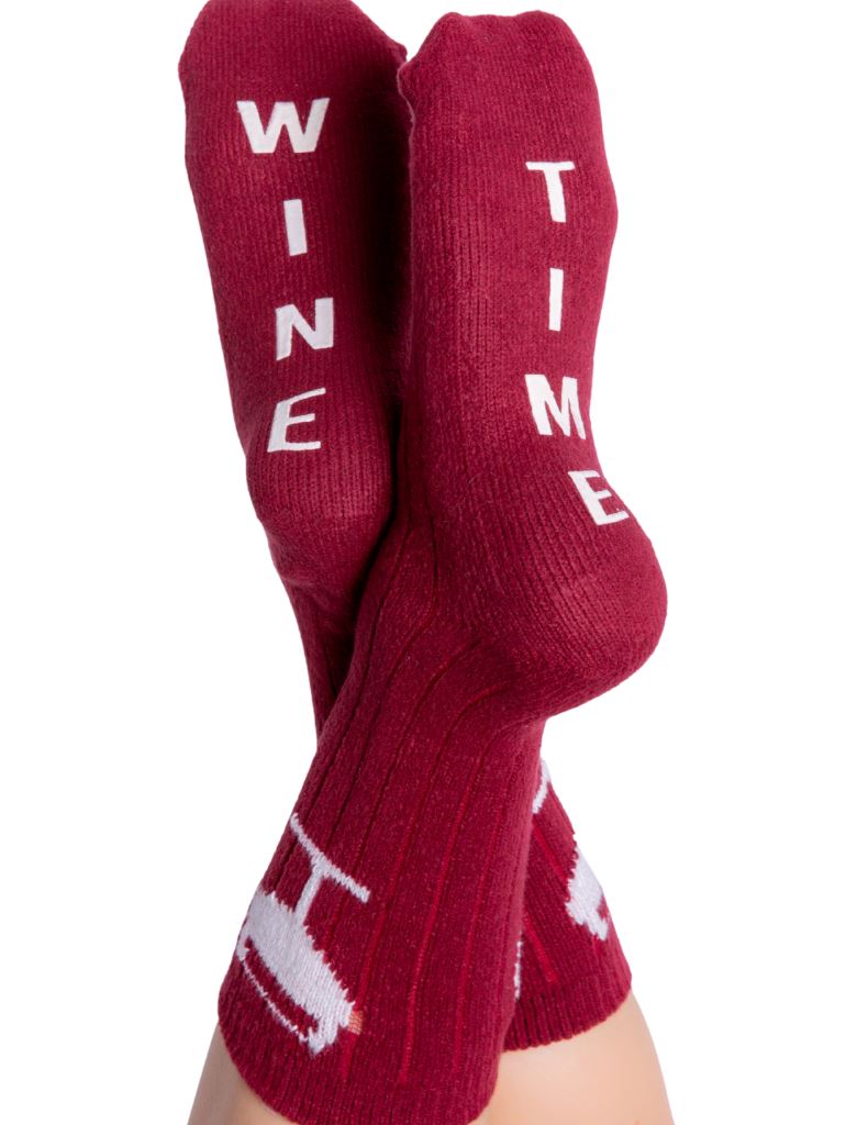 PJ Salvage Wine Time Fun Socks- Port - Styleartist