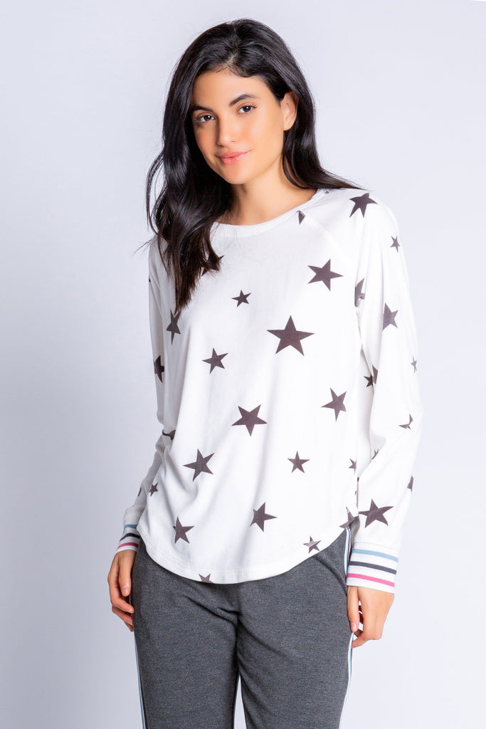 PJ Salvage Wishin' on a Star Long Sleeve Top - Ivory - Styleartist