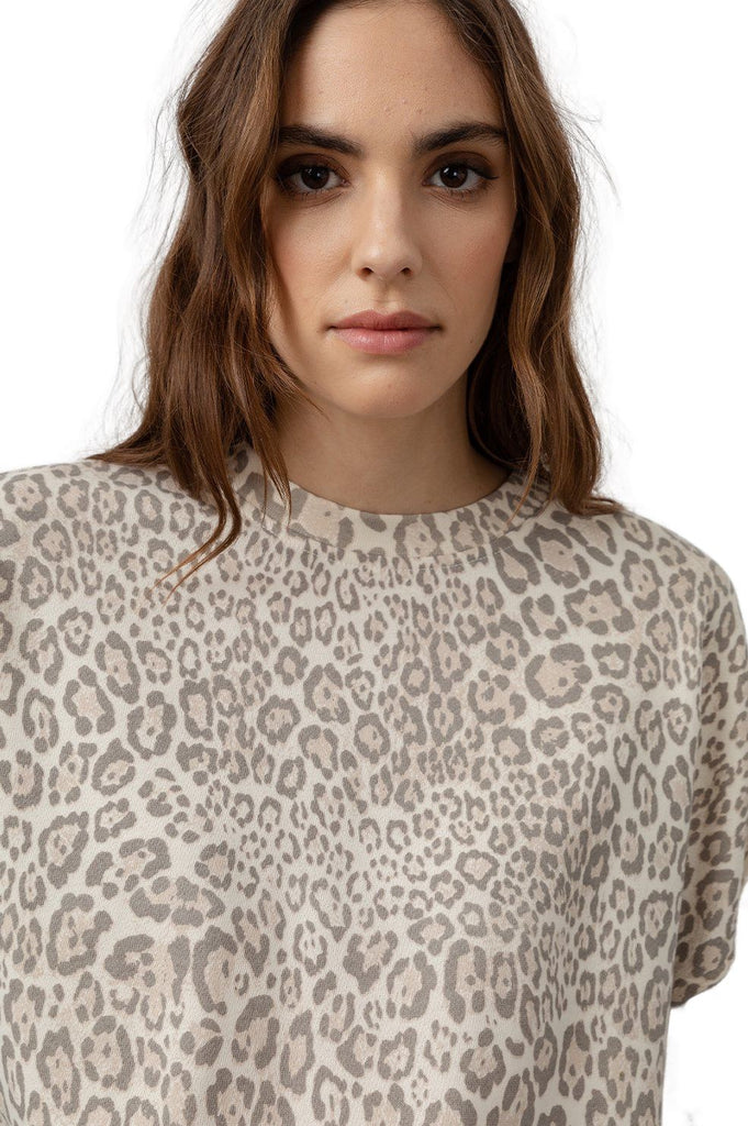 Rails Alice Cheetah Crew Neck Sweatshirt - Mixed Grey - Styleartist