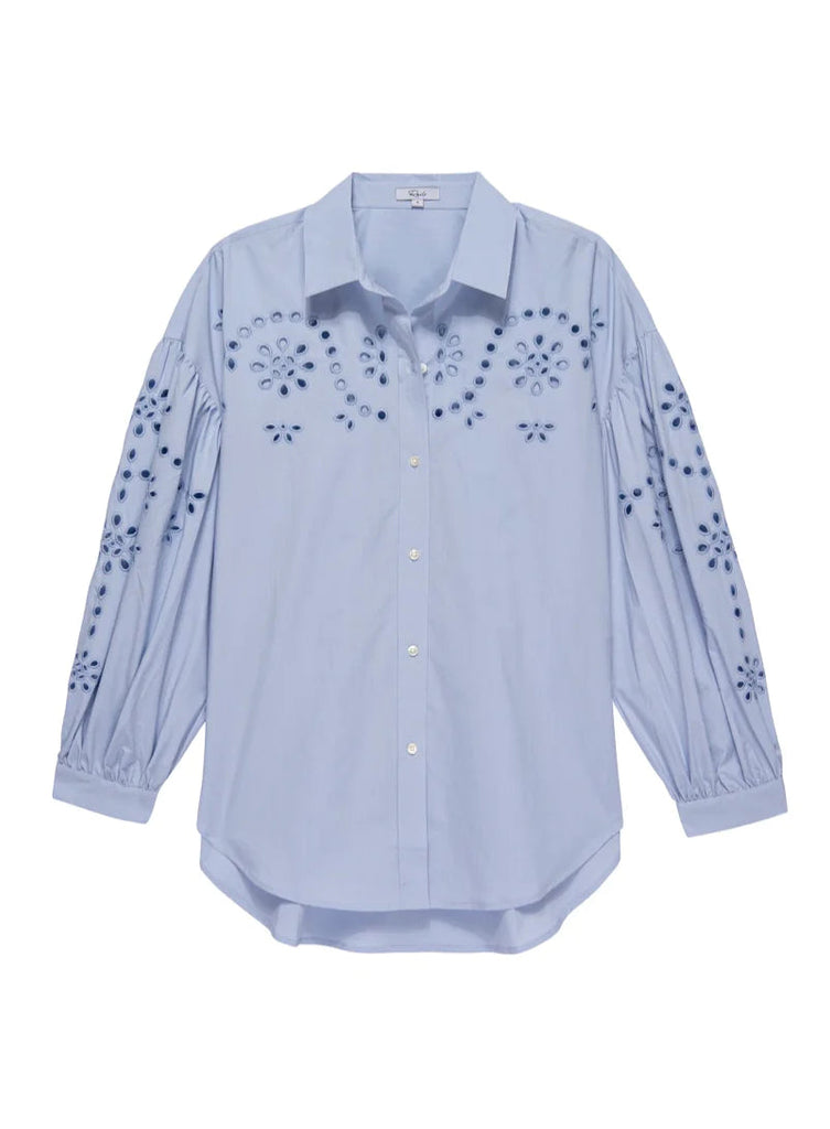 Rails Alister Button Down Eyelet Embroidered Shirt - Blue Jay - Styleartist