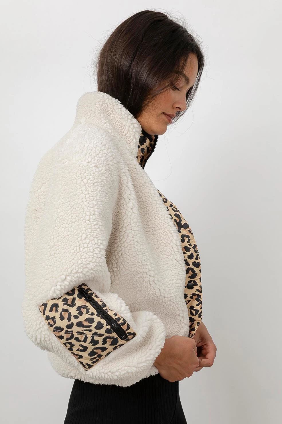 Leopard Print Rails Sherpa Jacket Rails Saga Leopard Print Teddy