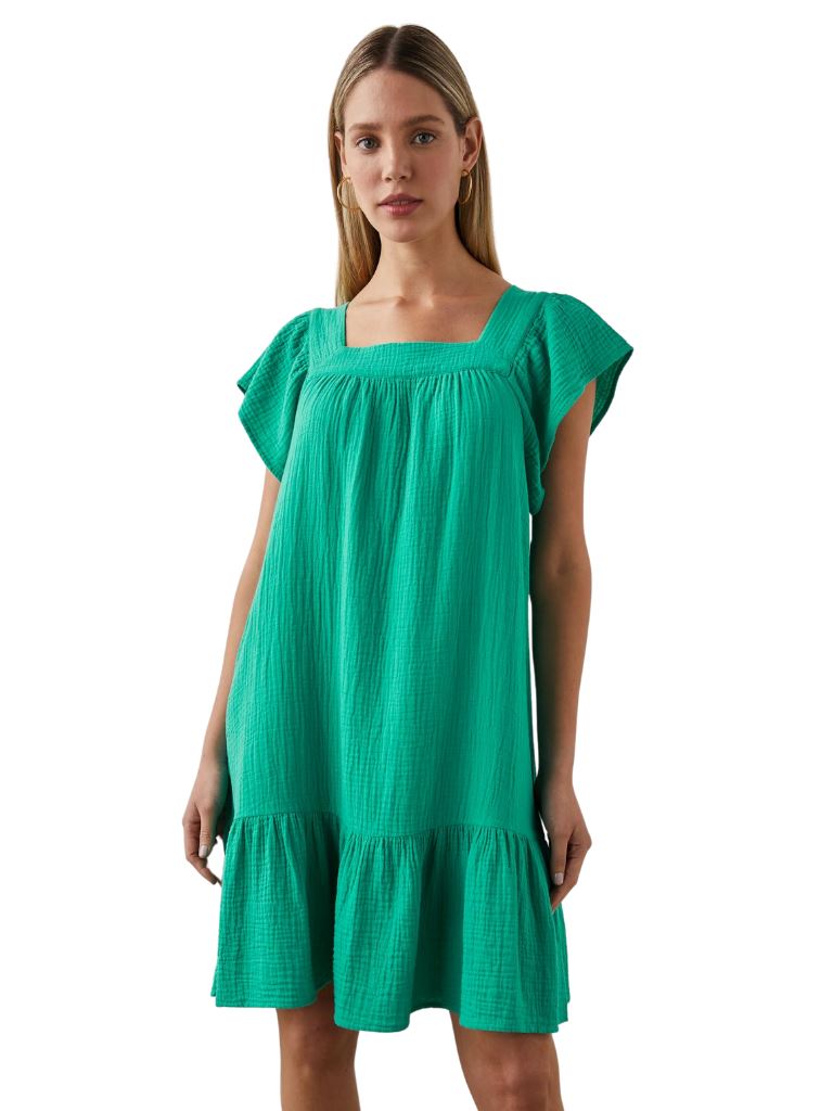 Rails Everdeen Cotton Gauze Mini Dress - Emerald - Styleartist