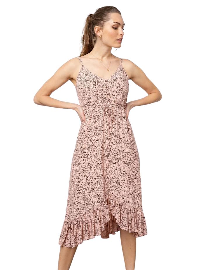 Rails Frida Mid Length Dress - Rose Spotted - Styleartist