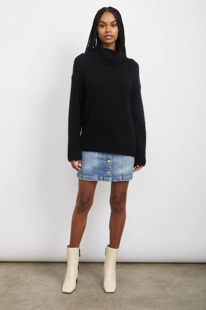 Rails Imogen Turtleneck Cashmere Sweater - Black - Styleartist