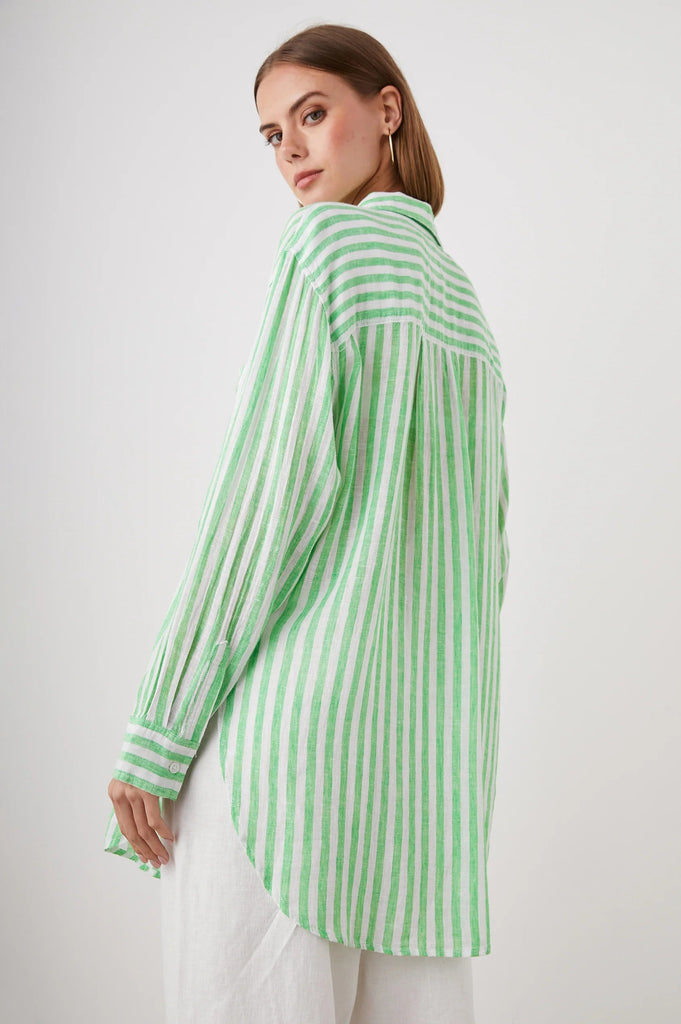 Rails Jaylin Button Down Shirt - Cayman Green Stripe - Styleartist