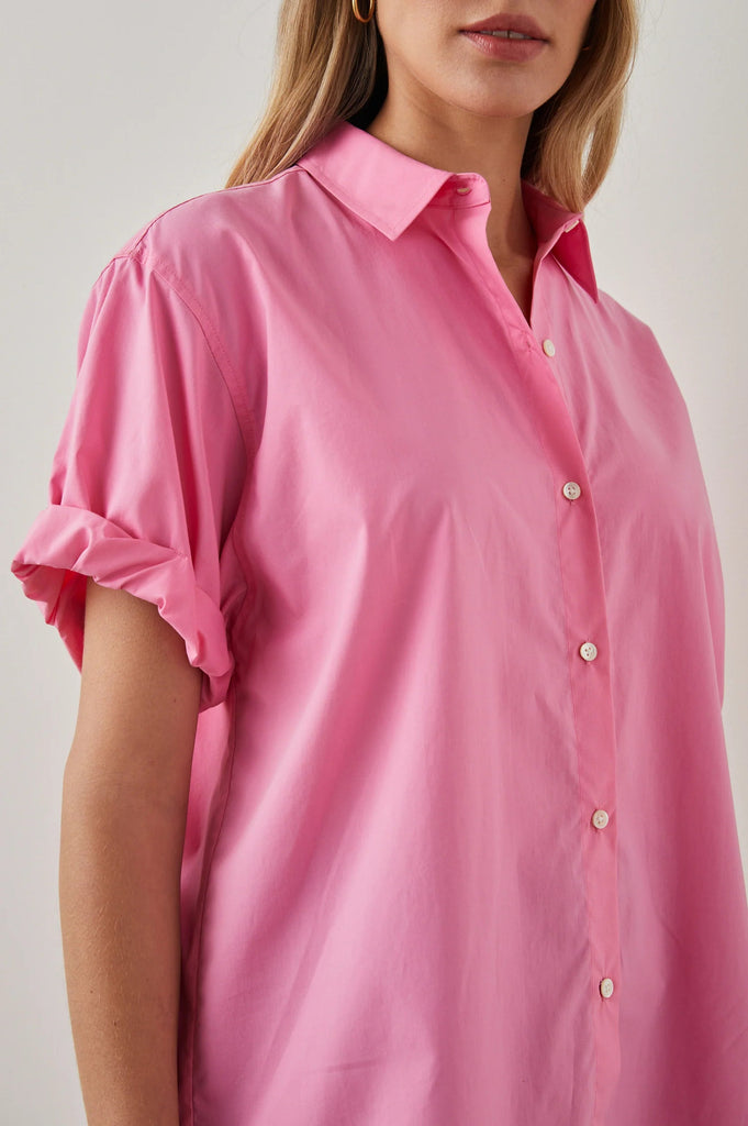 Rails Jojo Short-Sleeve Button Down Shirt - Hot Pink - Styleartist