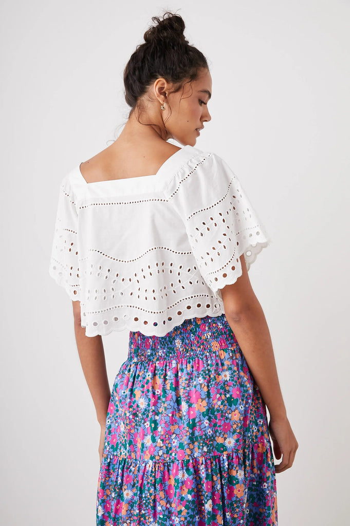Rails Kit Eyelet Embroidered Top - White - Styleartist