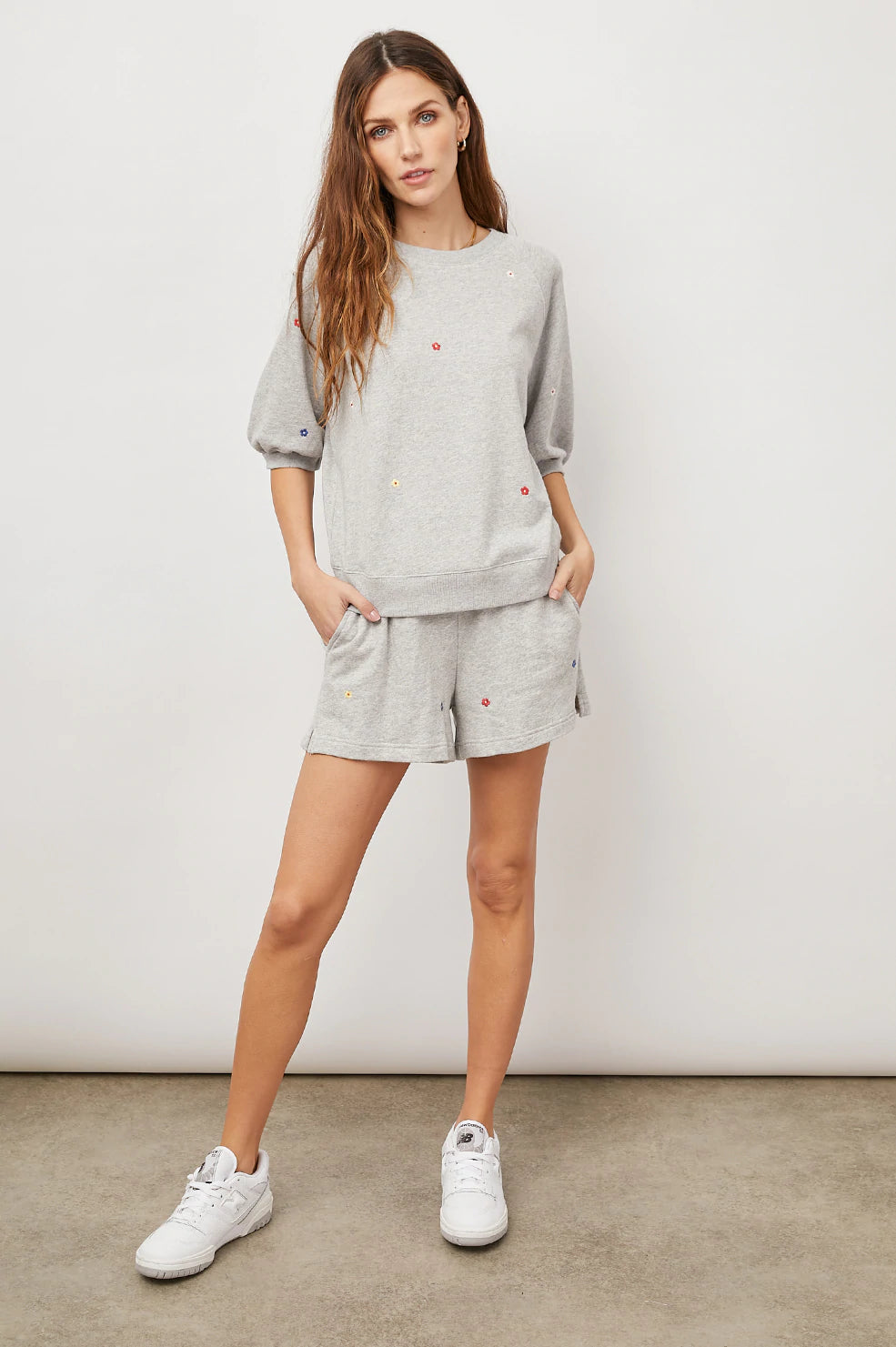 Grey puff sleeve sweatshirt on sale