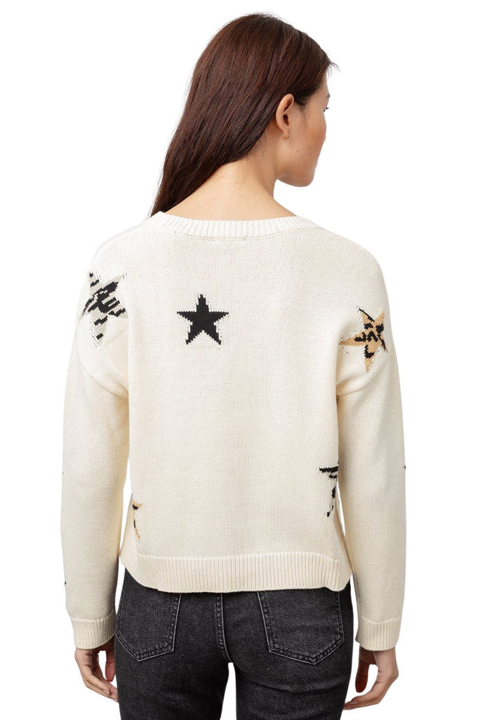 Rails Perci Long Sleeve Crew Neck Sweater - Neutral Animal Star - Styleartist
