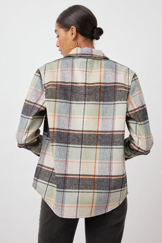 Rails Tripp Button Down Shirt Jacket- Mint Multi - Styleartist