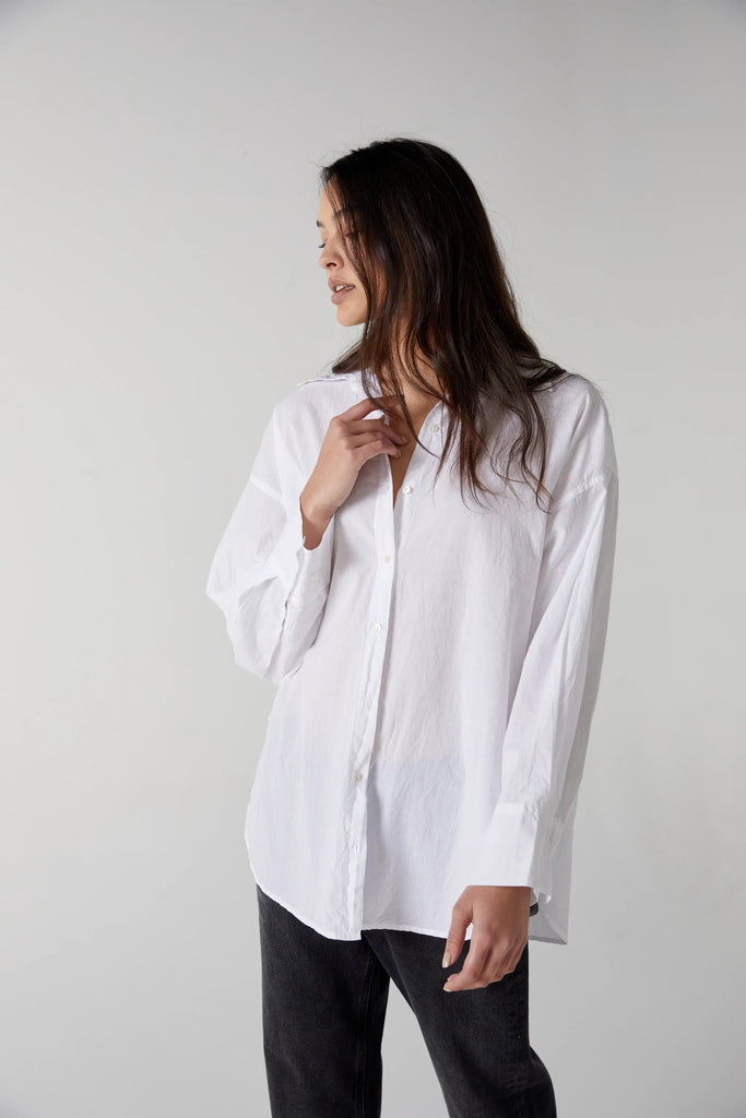 Velvet Redondo Cotton Button-up Shirt - White - Styleartist