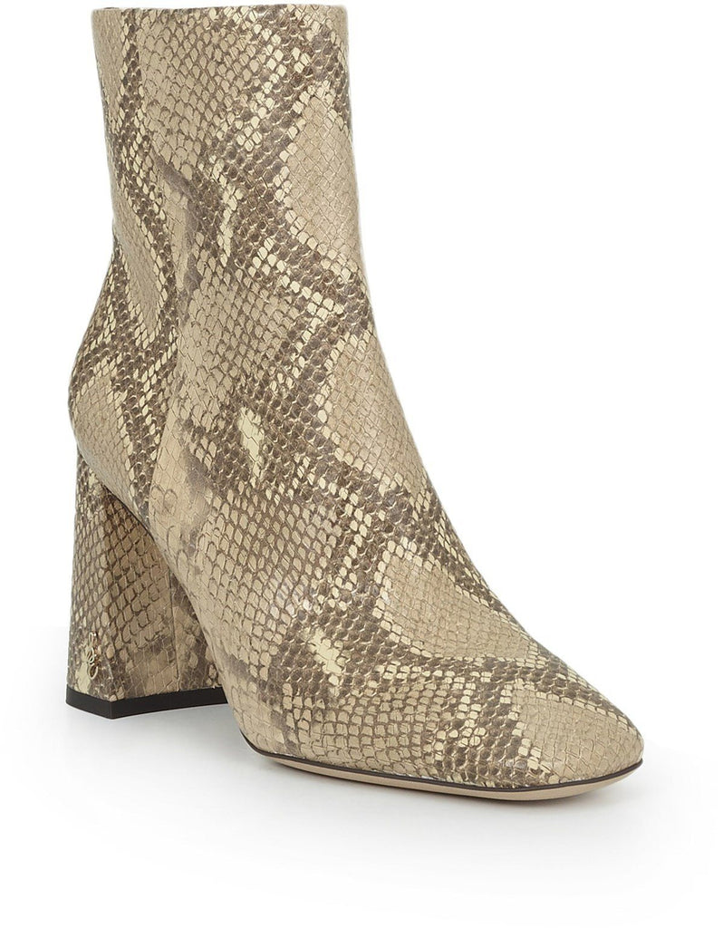Sam Edelman Codie Leather Ankle Boot - Wheat Exotic Snake Print - Styleartist