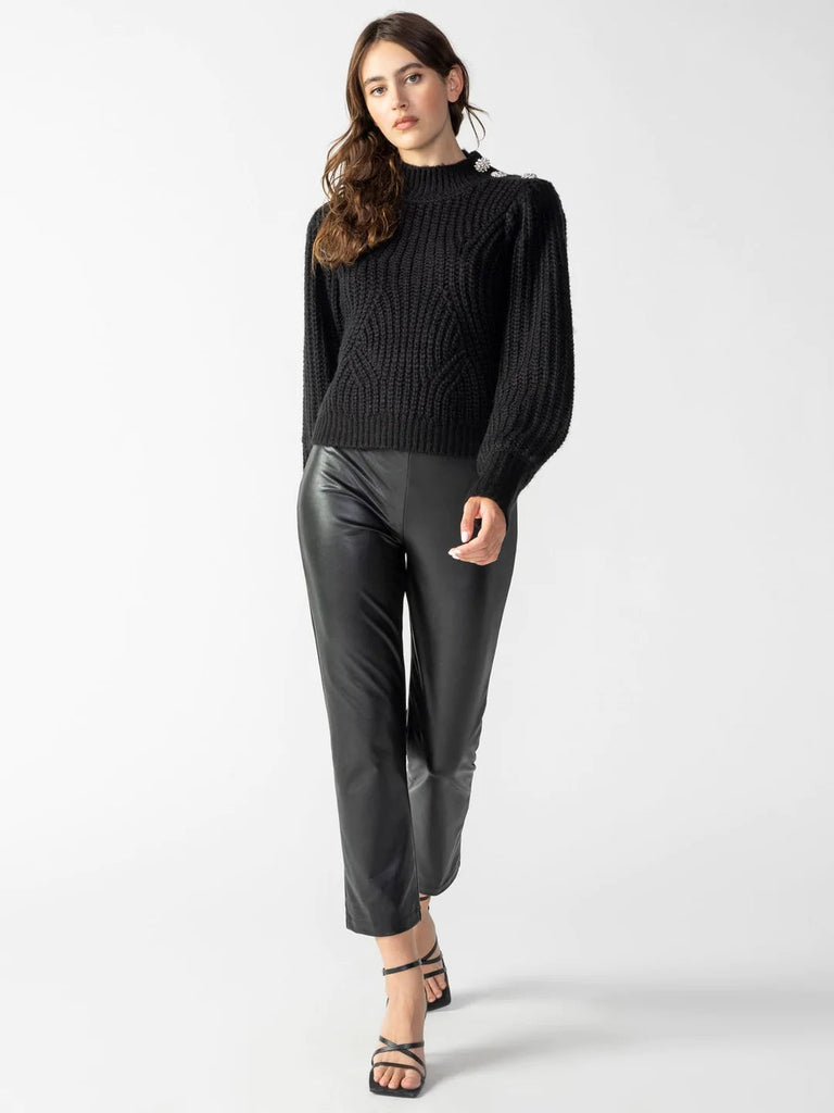 Sanctuary Leather Like Carnaby Kick Crop Pant - Black - Styleartist