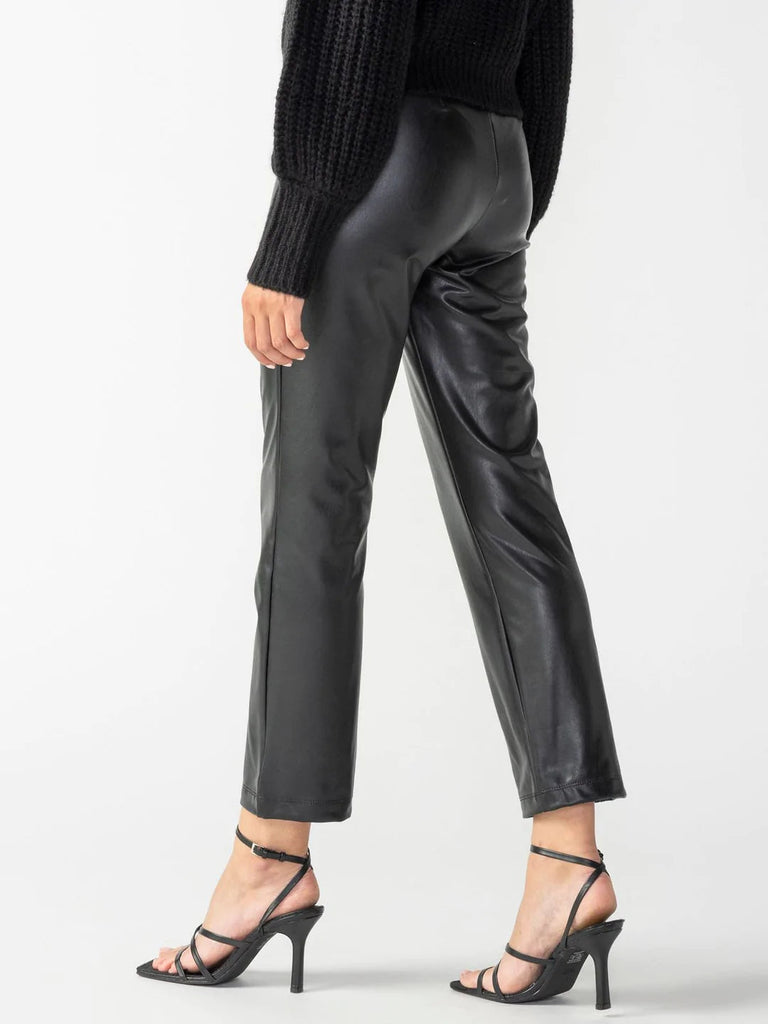 Sanctuary Leather Like Carnaby Kick Crop Pant - Black - Styleartist