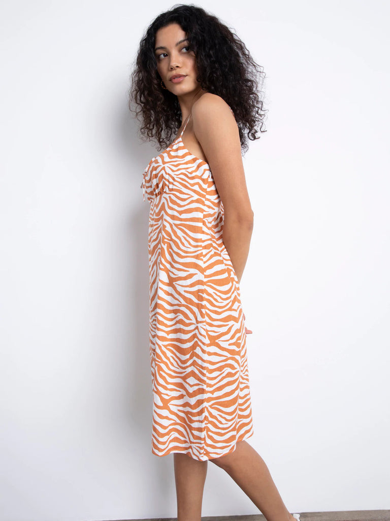 Sanctuary Snapshot Midi Linen Dress - Savanna Stripe - Styleartist