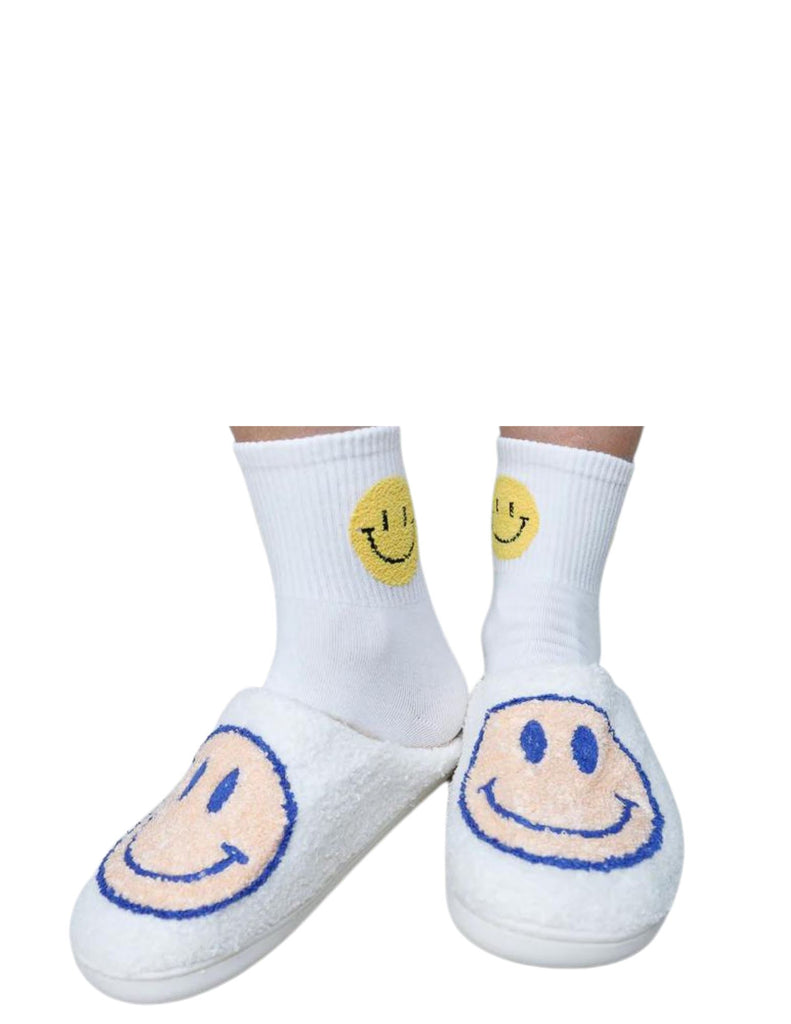 Smiley Teddy Slippers- Pastel Yellow - Styleartist