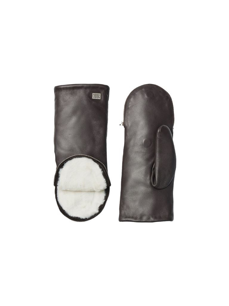 Soia & Kyo Betrice Faux Fur Lined Leather Gloves- Mushroom - Styleartist