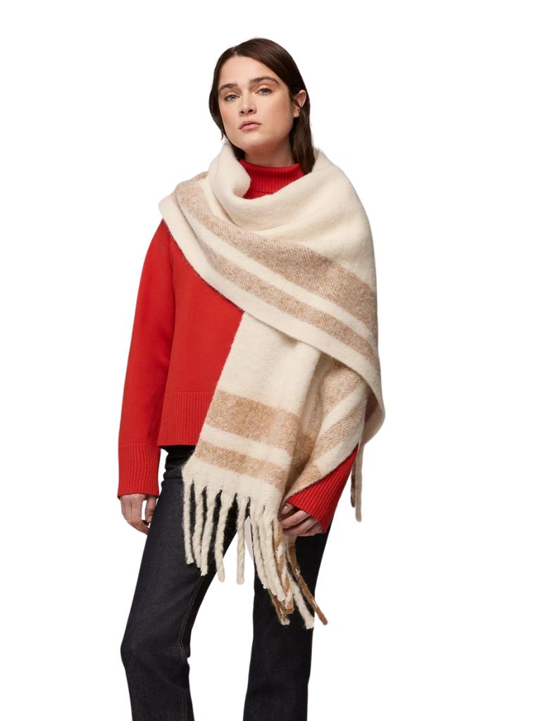 Soia & Kyo Jessi Contrast Colour Blanket Scarf- Powder - Styleartist