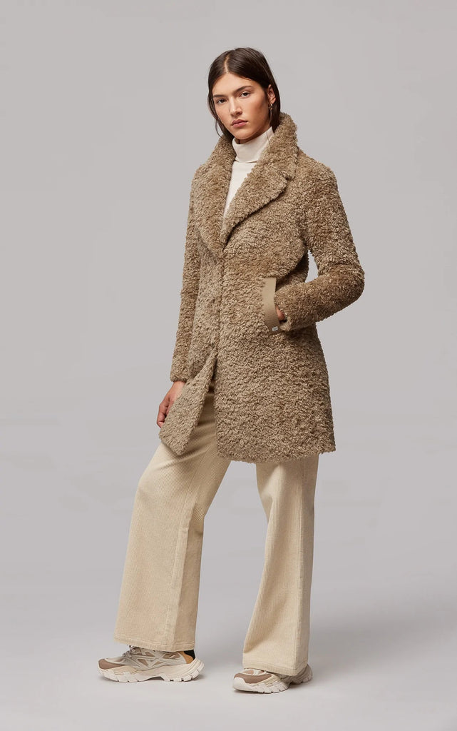 Soia & Kyo Santhia Faux Shearling Coat- Toffee - Styleartist
