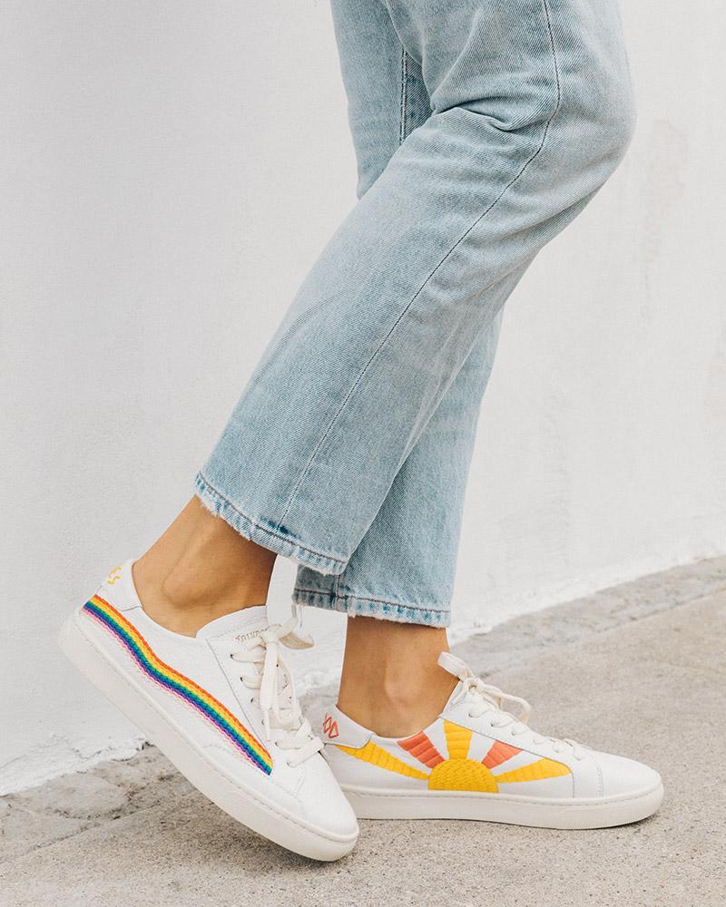Soludos Rainbow Wave Sneaker - White - Styleartist