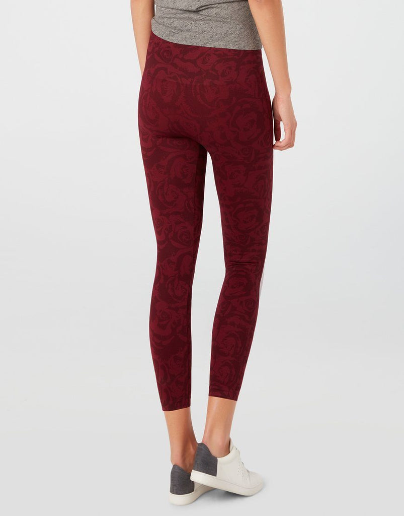 Spanx Cropped Look At Me Now Seamless Leggings -Garnet Rose Print - Styleartist