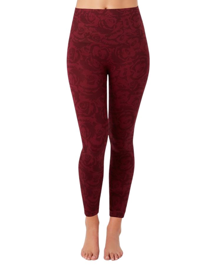 Spanx Cropped Look At Me Now Seamless Leggings -Garnet Rose Print - Styleartist