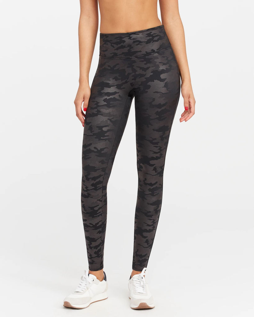 Spanx Faux Leather Leggings- Black Camo - Styleartist