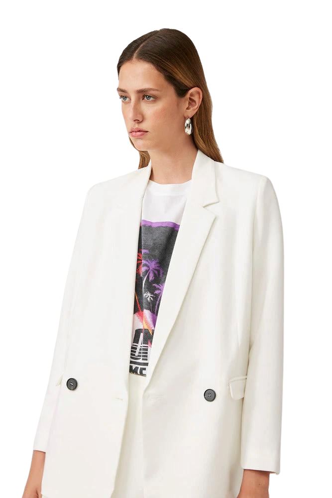Suncoo Damby Oversized Blazer Jacket- Off White - Styleartist