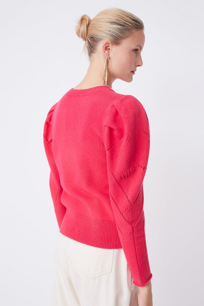 Suncoo Pilale Openwork Sweater- Fuschia - Styleartist