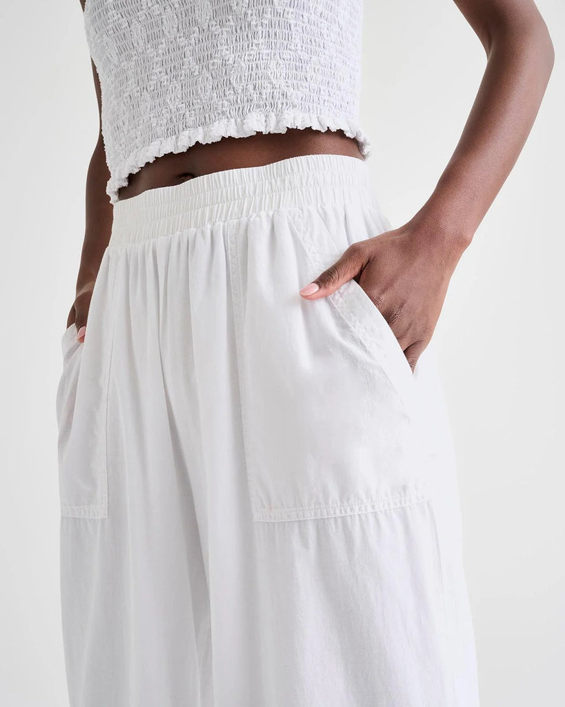 Splendid Taylor Cropped Eyelet Cotton Pant - White - Styleartist