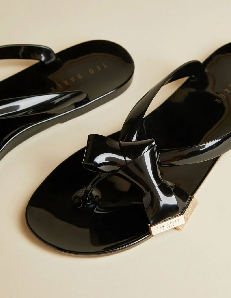 Ted Baker Luzzi Bow Detail Flip Flop - Black - Styleartist