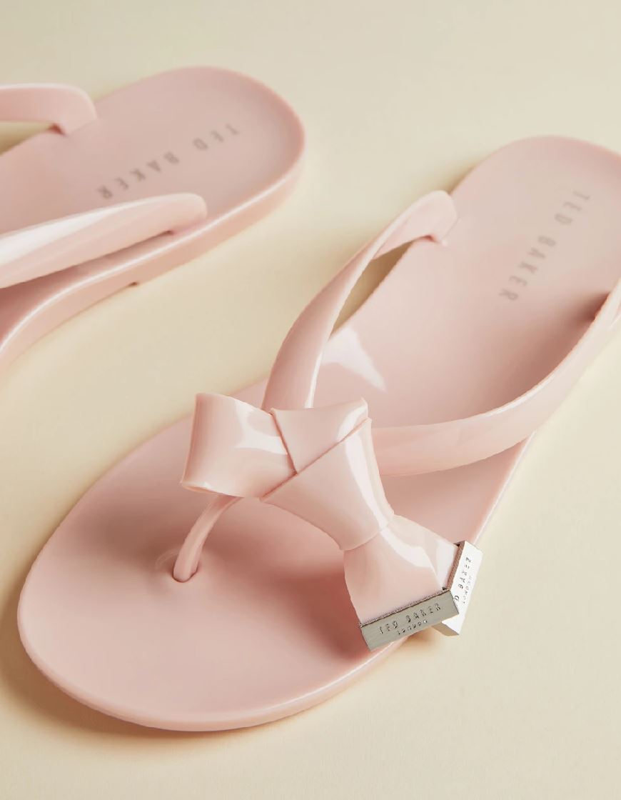 Ted Baker Baylay Leather Bow Ballet Pump Shoe Dusky Pink | Ballerina Slipper
