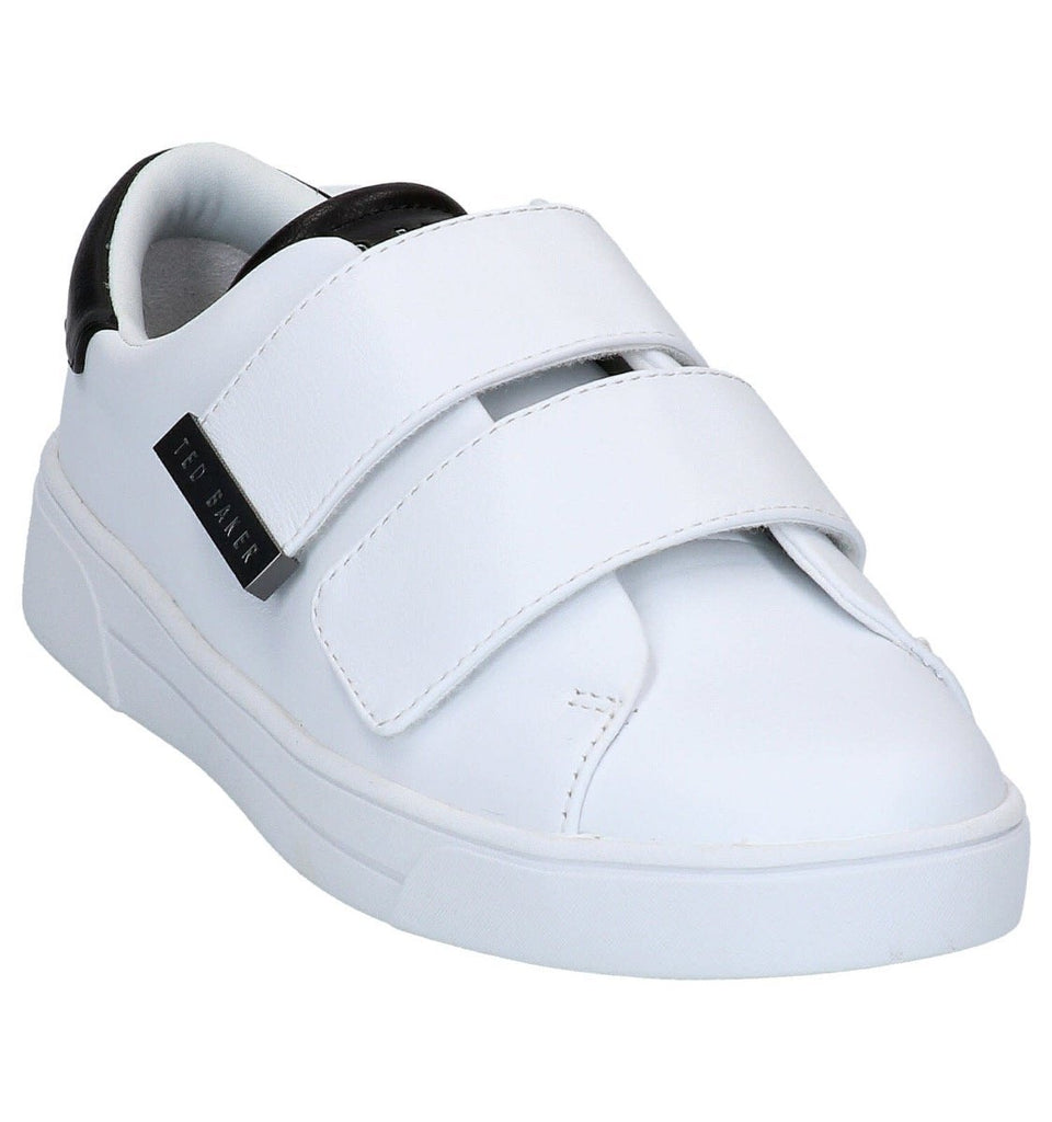 Ted Baker Venil Double Velcro Sneaker- White with Black Tipping - Styleartist