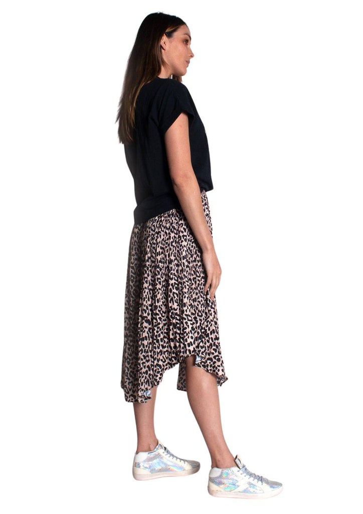 We Are The Others Pleated Elastic Waist Skirt - Leopard - Styleartist