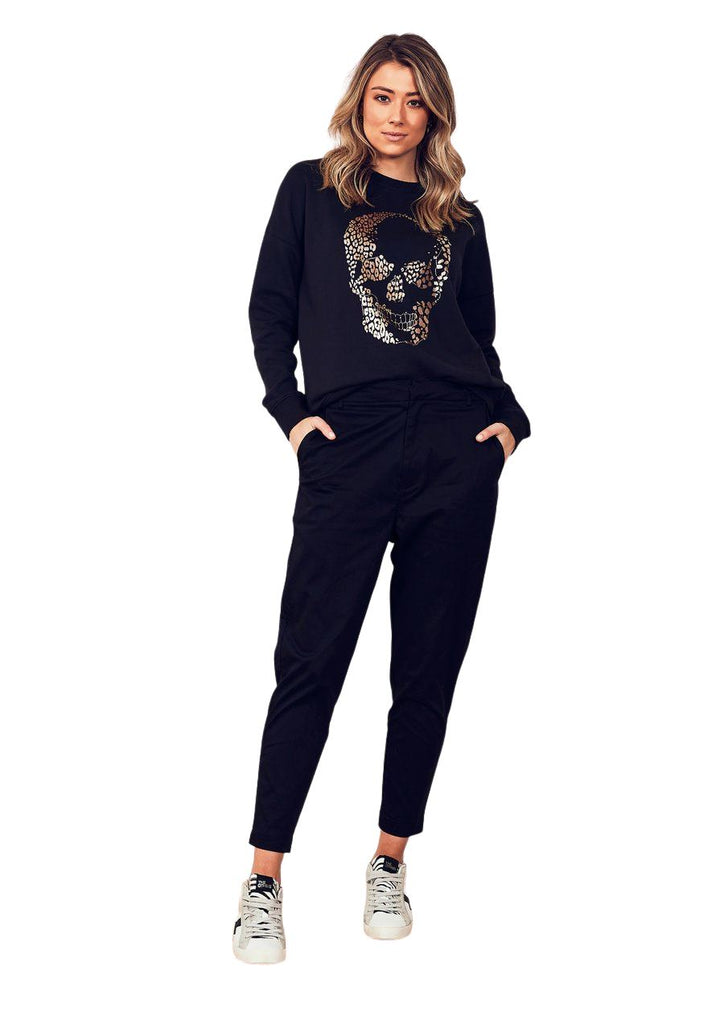 We Are The Others Slouchy Sweat - Black with Foil Skull - Styleartist
