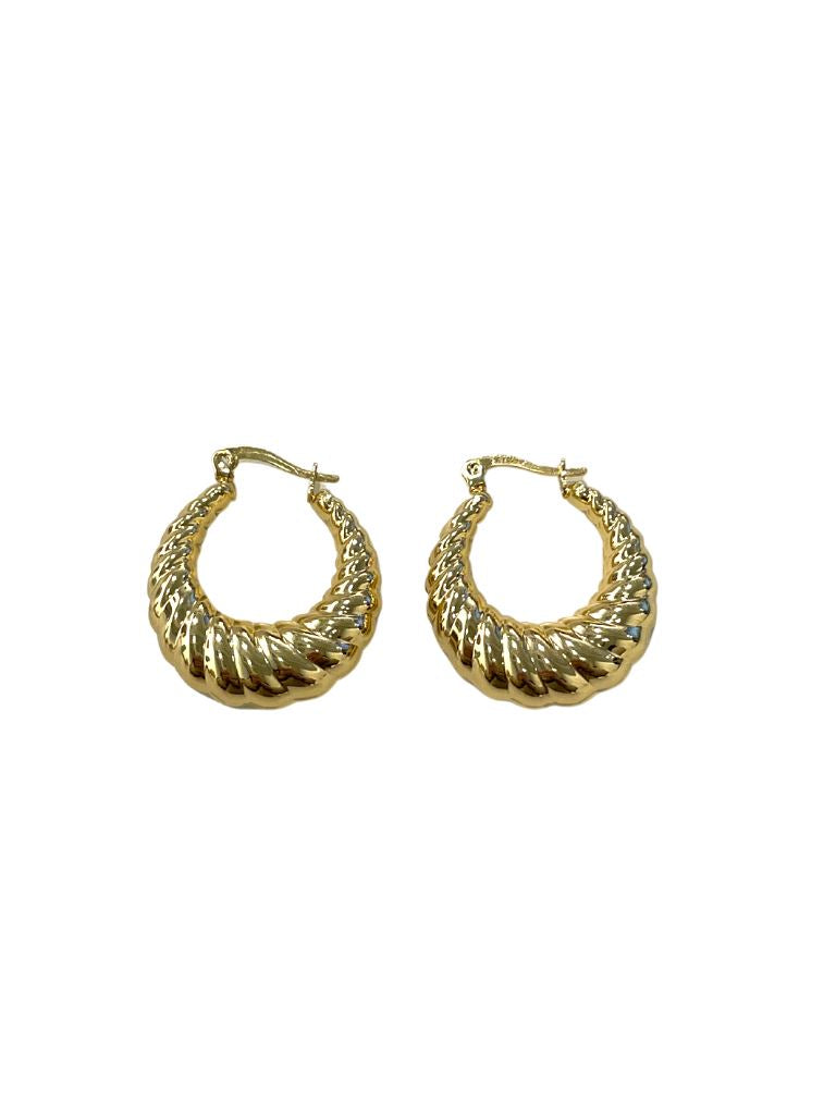 Twisted Hoop Earrings - Gold Plated - Styleartist