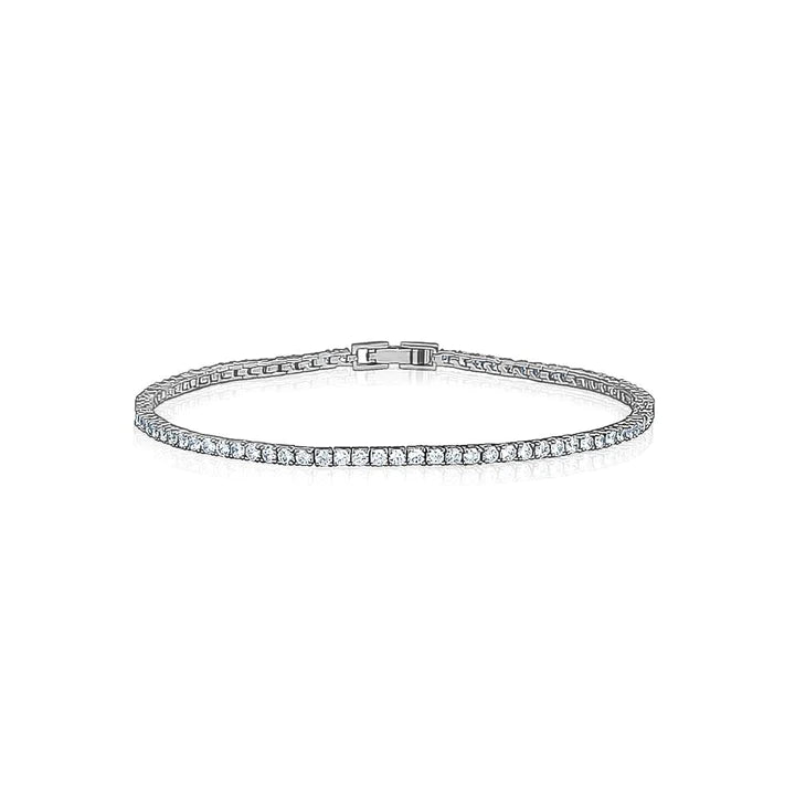 Two Prong Tennis Anklet - Silver - Styleartist