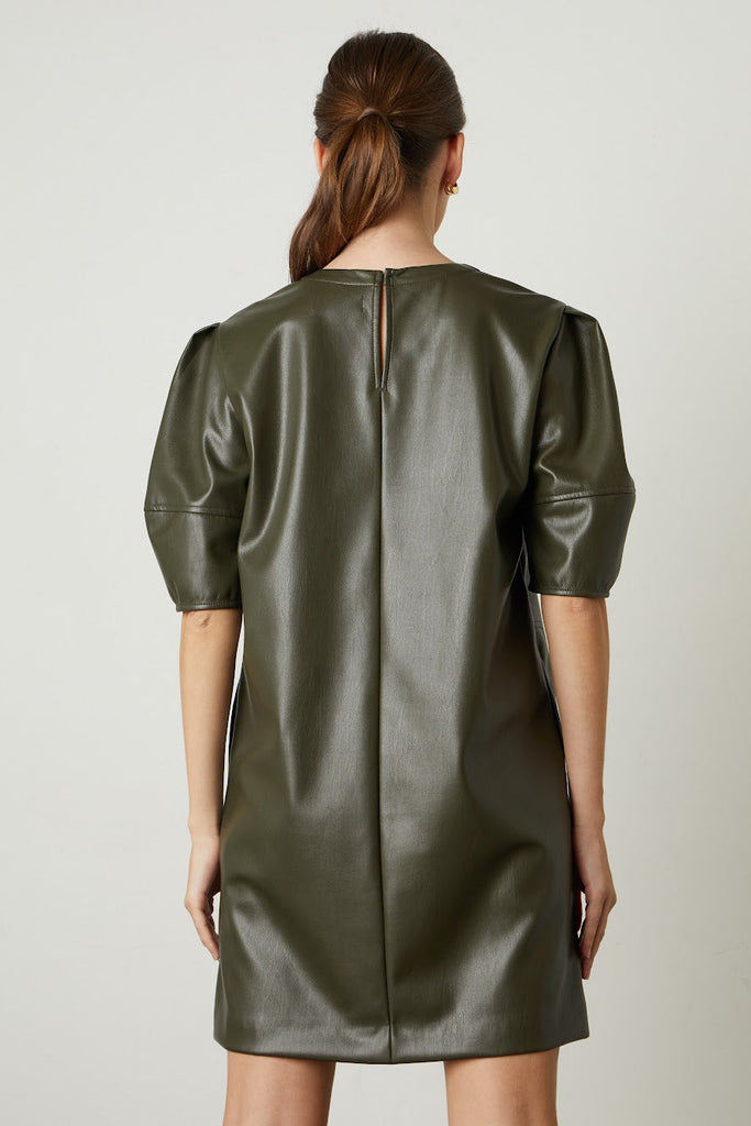 Velvet Ashlee Vegan Leather Dress - Olive - Styleartist