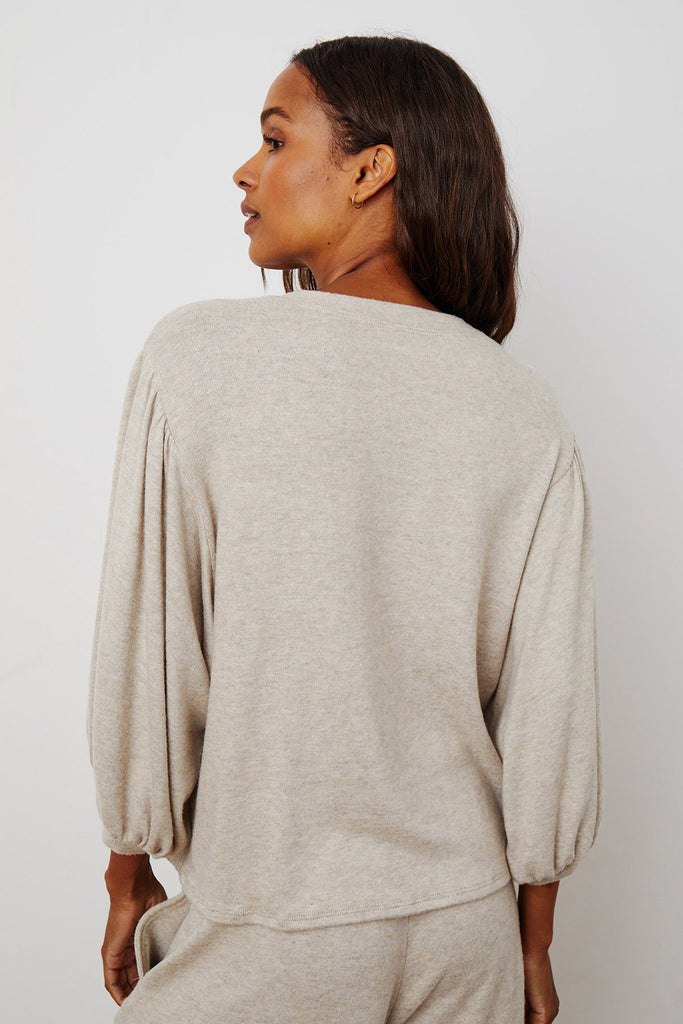 Velvet Carlana Cozy Lux Mid Sleeve Top - Oatmeal - Styleartist