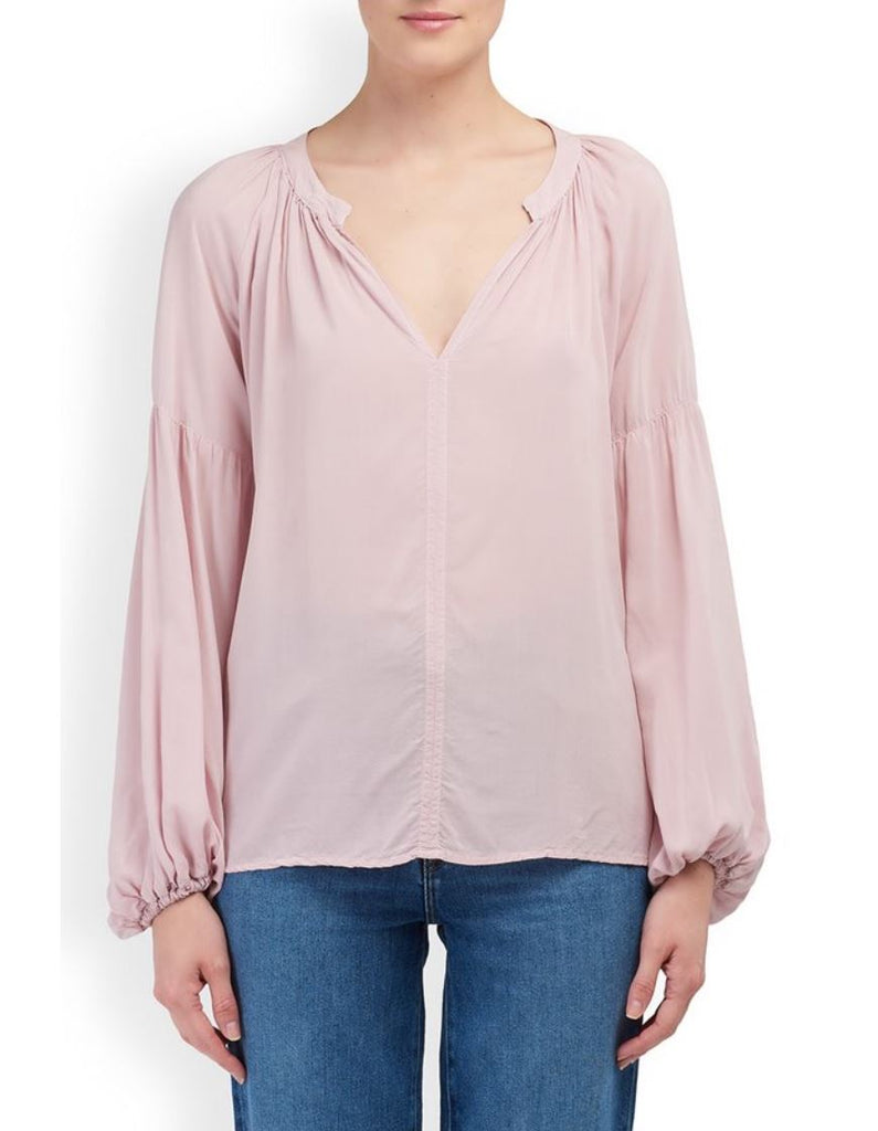 Velvet Elaine Rayon Challis Long Sleeve Blouse - Bubble Pink - Styleartist