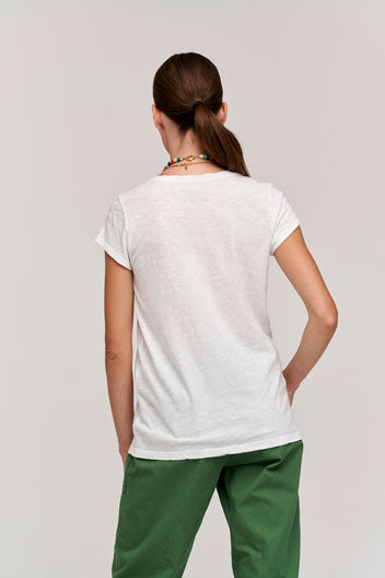 Velvet Kira Scoop Neck Tee-White - Styleartist