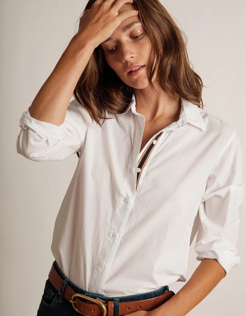 Velvet Nina Cotton Button Up Shirt - White - Styleartist