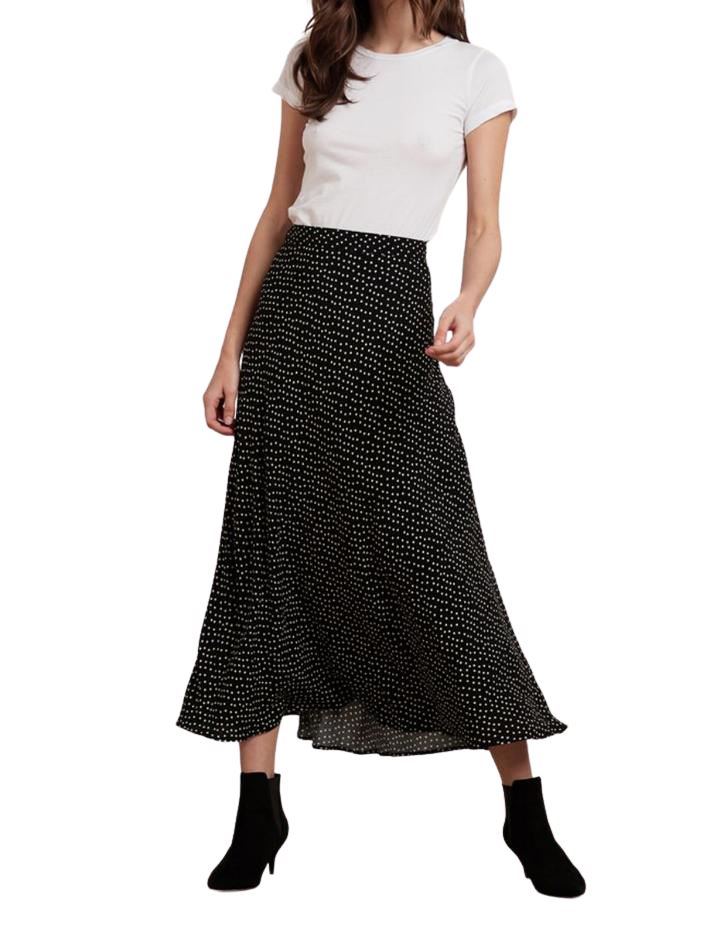 Velvet Shay Printed Challis Skirt - Polka Dot - Styleartist