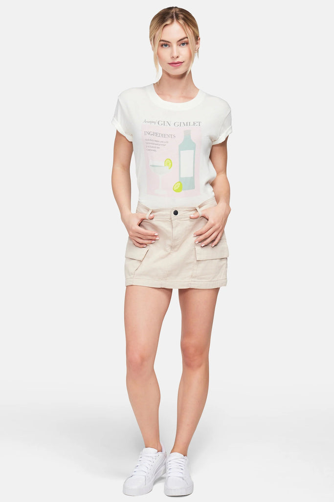 Wildfox Gin Gimlet Charlie Crop Tee- Clean White - Styleartist