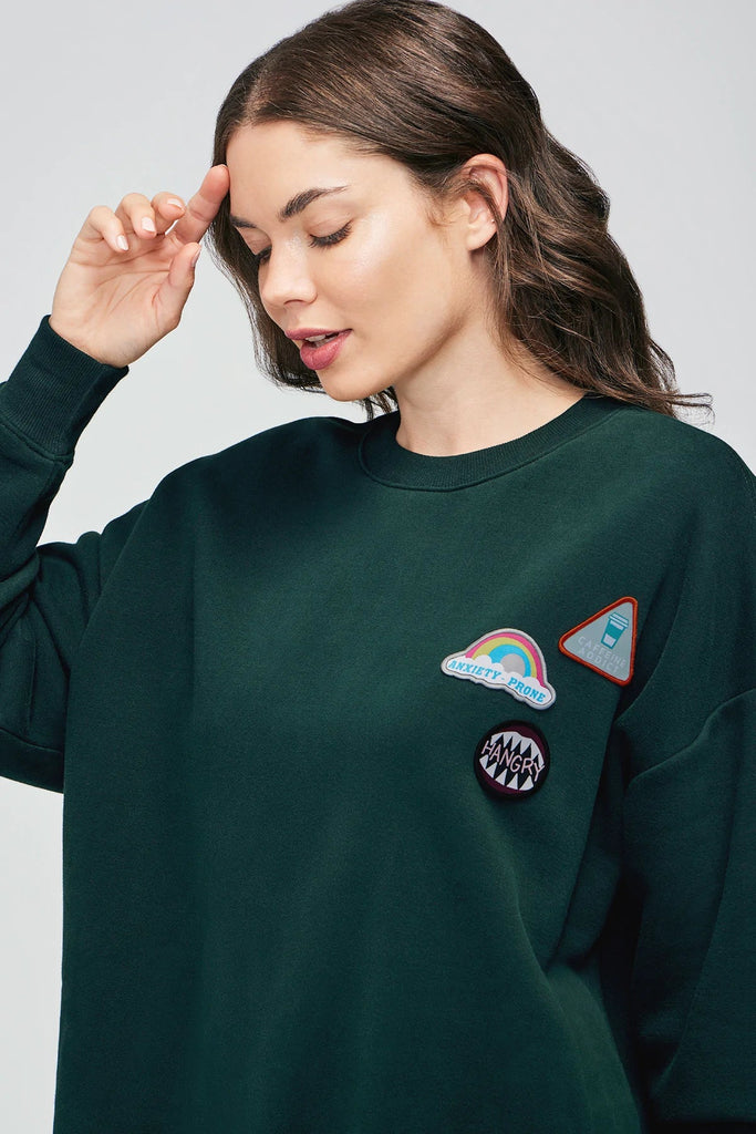 Wildfox Merit Badge Roadtrip Sweatshirt - Scarab Green - Styleartist
