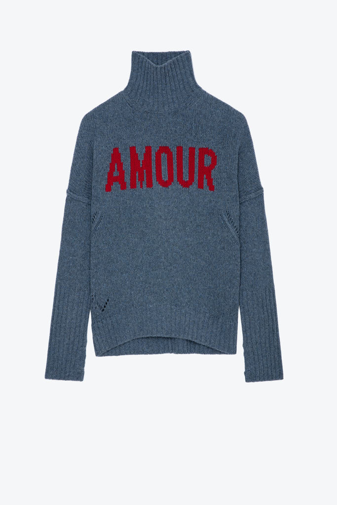 Zadig & Voltaire Alma We Amour Knit Sweater - Denim Blue - Styleartist