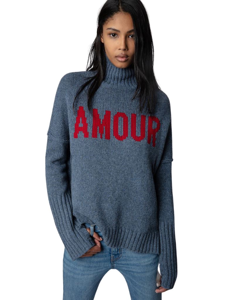 Zadig & Voltaire Alma We Amour Knit Sweater - Denim Blue